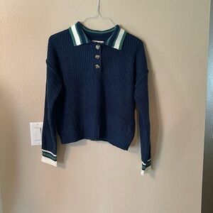 Blue knit sweater